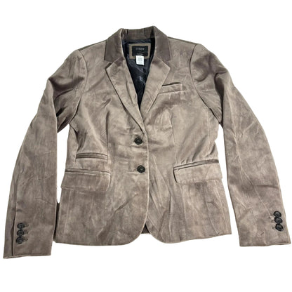 J. Crew Velvet Schoolboy 2 Button Blazer SZ 6 Workwear Classic Preppy Taupe