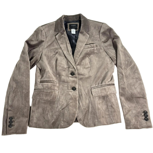 J. Crew Velvet Schoolboy 2 Button Blazer SZ 6 Workwear Classic Preppy Taupe