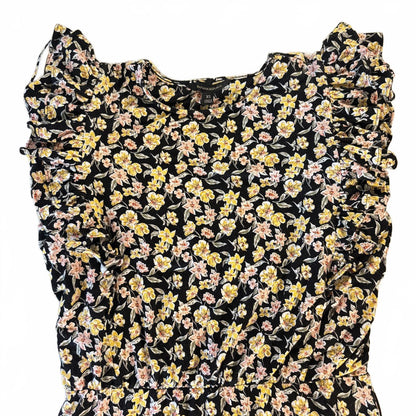 Banana Republic Flutter Sleeve Shift Dress Womens XS Floral Midi Fairy Cottage