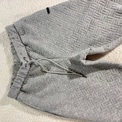 Nine West Women’s Active Quilted Joggers, Drawstring, Athleisure, Gray, Large