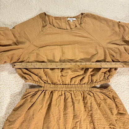 Madewell Seersucker Puff Short Sleeve Cutout Mini Peasant Dress Size XXL Women's