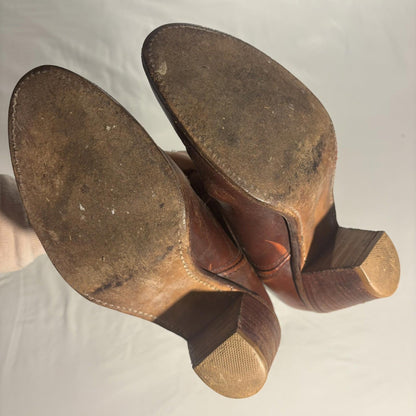 Women's Dingo Vintage Dark Rust/Brown Cowboy Western Boots Size 9.5 M