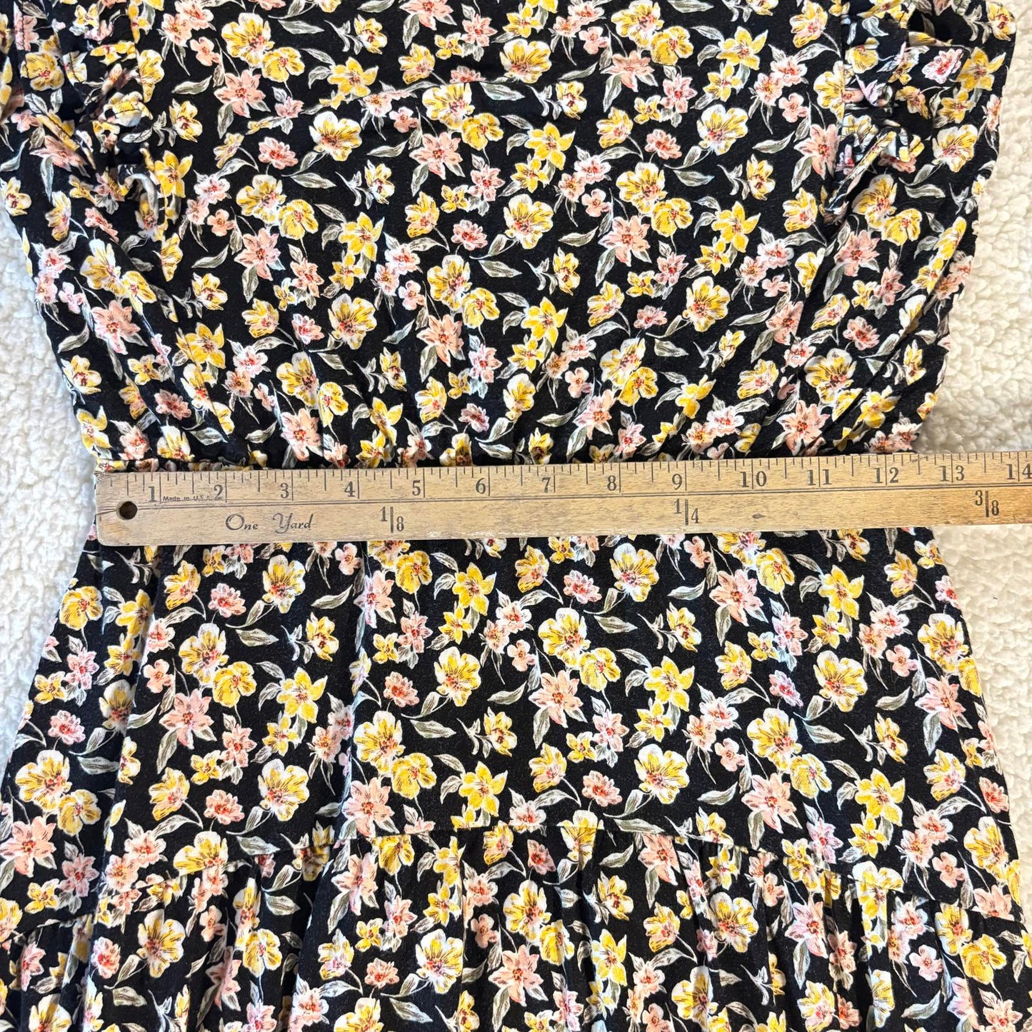 Banana Republic Flutter Sleeve Shift Dress Womens XS Floral Midi Fairy Cottage