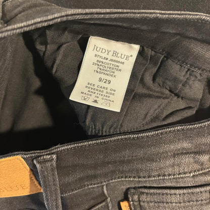 NWT JUDY BLUE Morgantown High Rise Straight Fit Black Jeans Sz 9/29 JB88646
