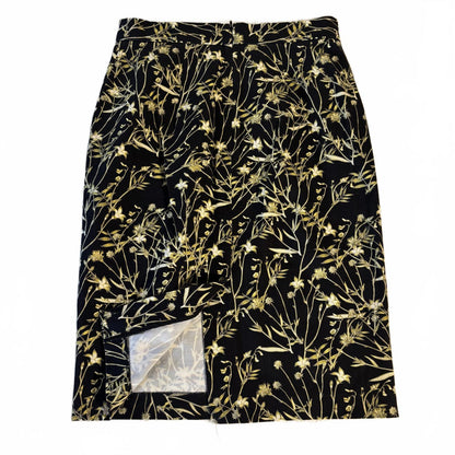 Banana Republic Women's Stretch Pencil Skirt Yellow Floral Print, Size 6 Office