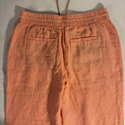 Athleta Retreat Linen Pant Soft Persimmon Coral Jogger Pockets Size 8 Excellent